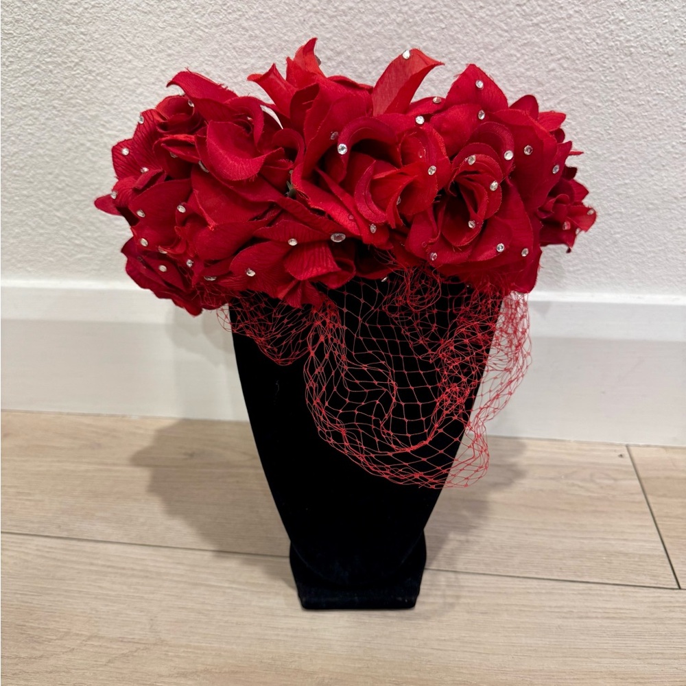 Valentine’s Festive Red Rose Flower Crown
